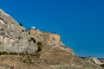 Ancient Genoese fortress in the city of Sudak, Crimea, Russia