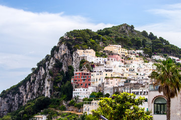 Capri, half tourist, view of the promontory and its houses