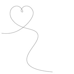 Heart background line draw vector illustration