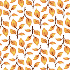 autumn pattern with leafs nature vector illustration design