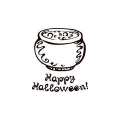 Halloween Hand Drawn Boiler with Phrase