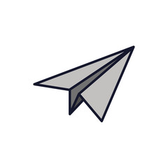 Isolated paperplane fill vector design