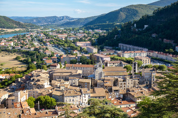 Fototapeta na wymiar Sisteron, Alps, france - View to the city from the Citadel