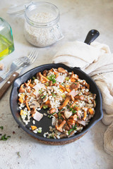 Wild mushroom and champignon barley risotto.