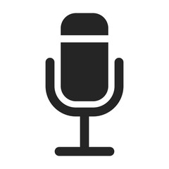 flat microphone icon is used in modern phones to indicate button for recording and sending audio messages