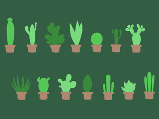 Cactus line drawing pattern, vector illustration design. Idioma 
