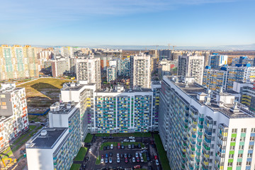 Modern apartment buildings in  residential area in the india.