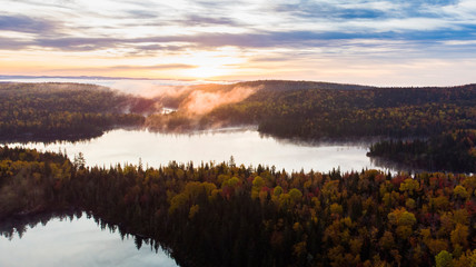 Aerial view of Laurentian Mixed Forest in Quebec, Canada