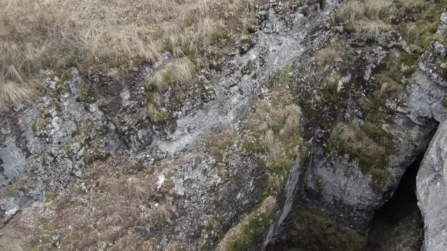 Sumgan-Kutuk karst cave. Aerial view.