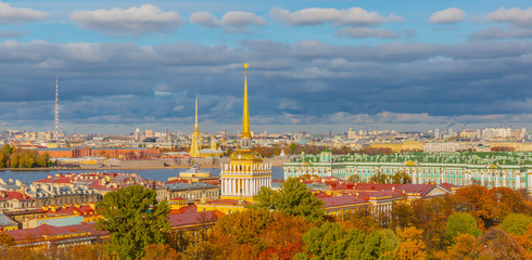 St. Petersburg Roof view. Saint Isaac's Cathedral, Russia.