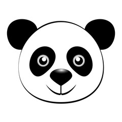 A wonderful cute panda head on a white background