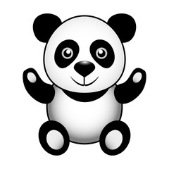 A wonderful cute panda on a white background