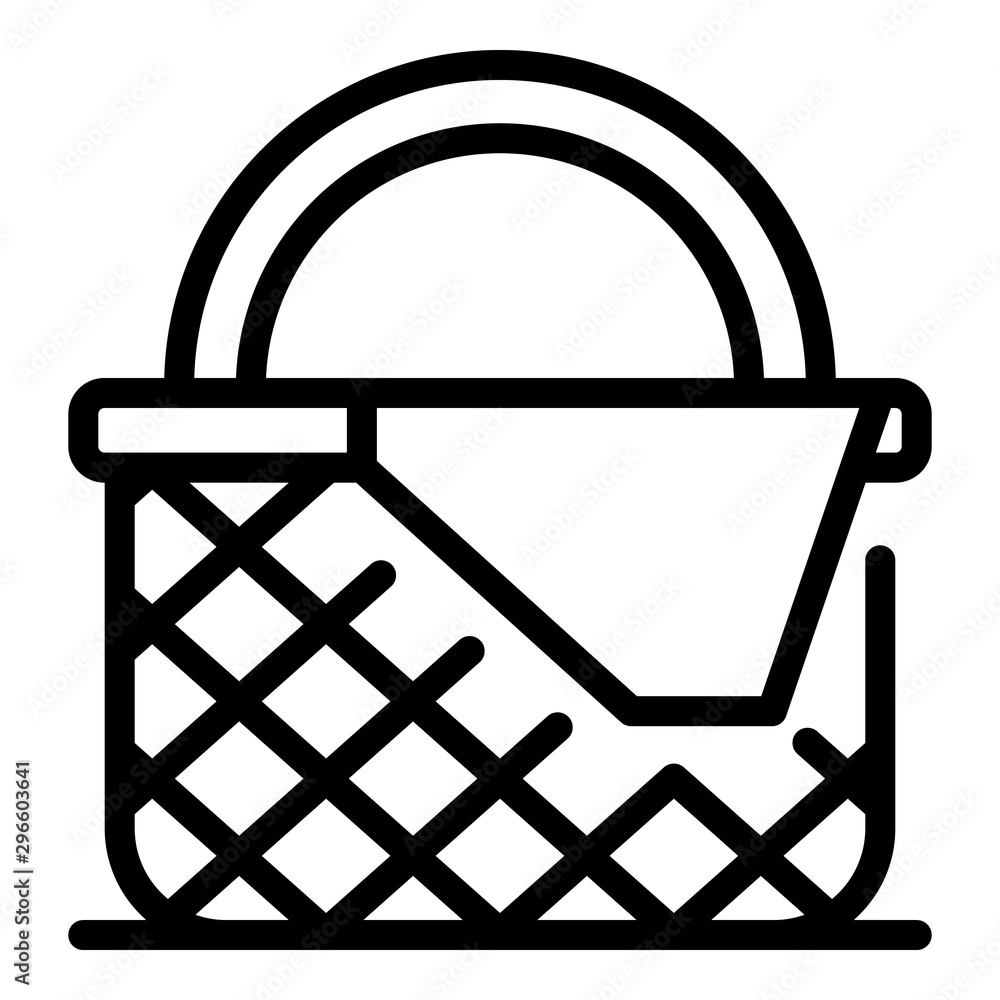 Poster vegetables wicker icon. outline vegetables wicker vector icon for web design isolated on white backg