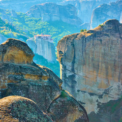Rocks and Monastery in Meteora,