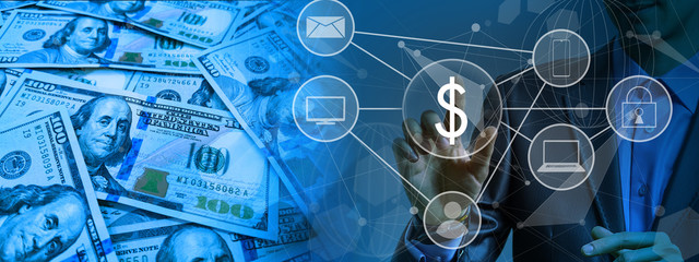 Business person working with modern virtual technology