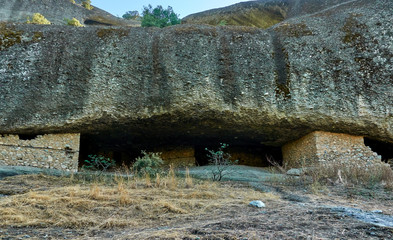 Caves of hermits in Meteora