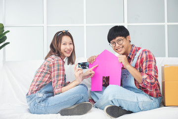 shopping online easy life using credit card concept