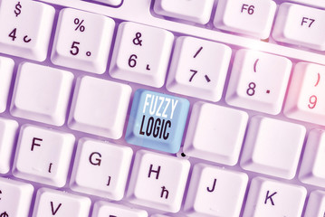 Writing note showing Fuzzy Logic. Business concept for checks for extent of dirt and grease amount...