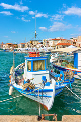 Old fishing boat in the port of Aegina