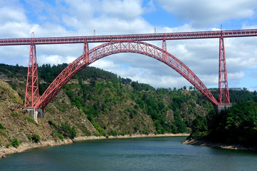 The viaduct of Garabit spanning the river Truyere