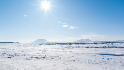 Winter flat landscape