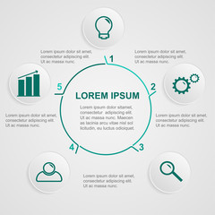 Business infographic template. Vector diagram with 5 options