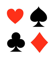 Four playing card signs on white background vector