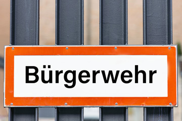 Bürger Wehr Warnung Schild