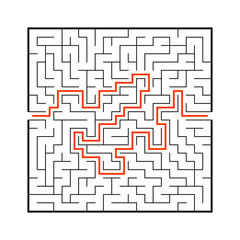 Abstact labyrinth. Educational game for kids. Puzzle for children. Maze conundrum. Find the right path. Vector illustration.