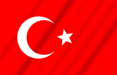 Waving Turkey Turkish flag background isolated image - 3D illustration