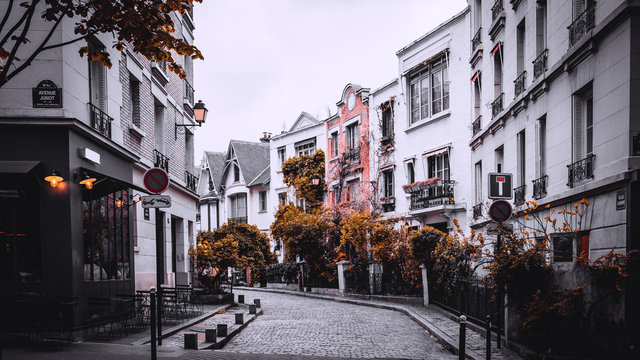 Streets of Paris, France in autumn.