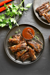 Spicy hot grilled spare ribs