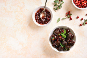 Meatballs with cranberry sauce