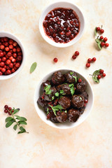 Meatballs with cranberry sauce