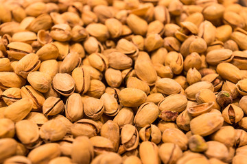 Roasted pistachio nuts seed as background