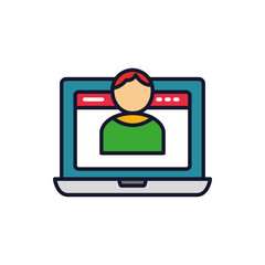 Isolated laptop icon fill vector design