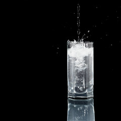 Beautiful glass with splashes of alcoholic drink