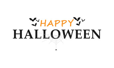 Happy halloween text lettering banner or label vector image