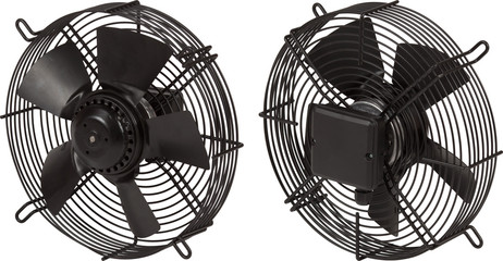 Industrial air blower turbine fan for ventilation and air conditioning isolated on white background