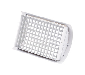 Supply and exhaust ventilation grilles on white background