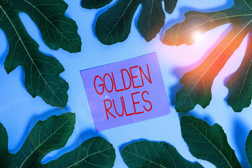 Handwriting text Golden Rules. Conceptual photo Basic principle that should be followed Important Principle