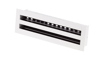 Supply and exhaust ventilation grilles on white background