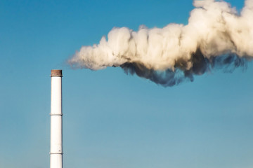 Factory chimney with smoke