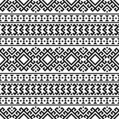 Seamless Etnic Pattern in black and white color. BW Tribal Aztec Pattern. Black white ukraine pattern