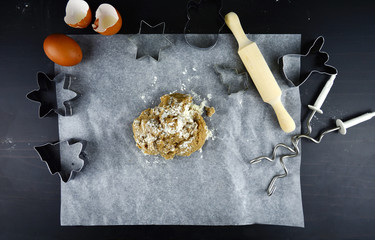 Christmas bakery. Festive food, cooking process, family culinary, Christmas and New Year traditions...