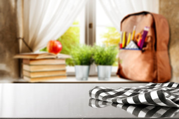 Table background kitchen interior 