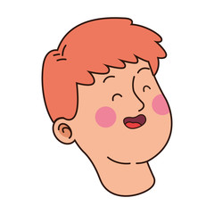 teen boy laughing icon, flat design