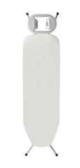 Modern empty ironing board on white background