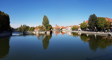 old town of landshut and isar river