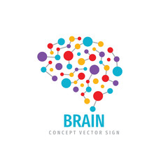 Brain - business concept logo template vector illustration. Creative idea colorful sign. 